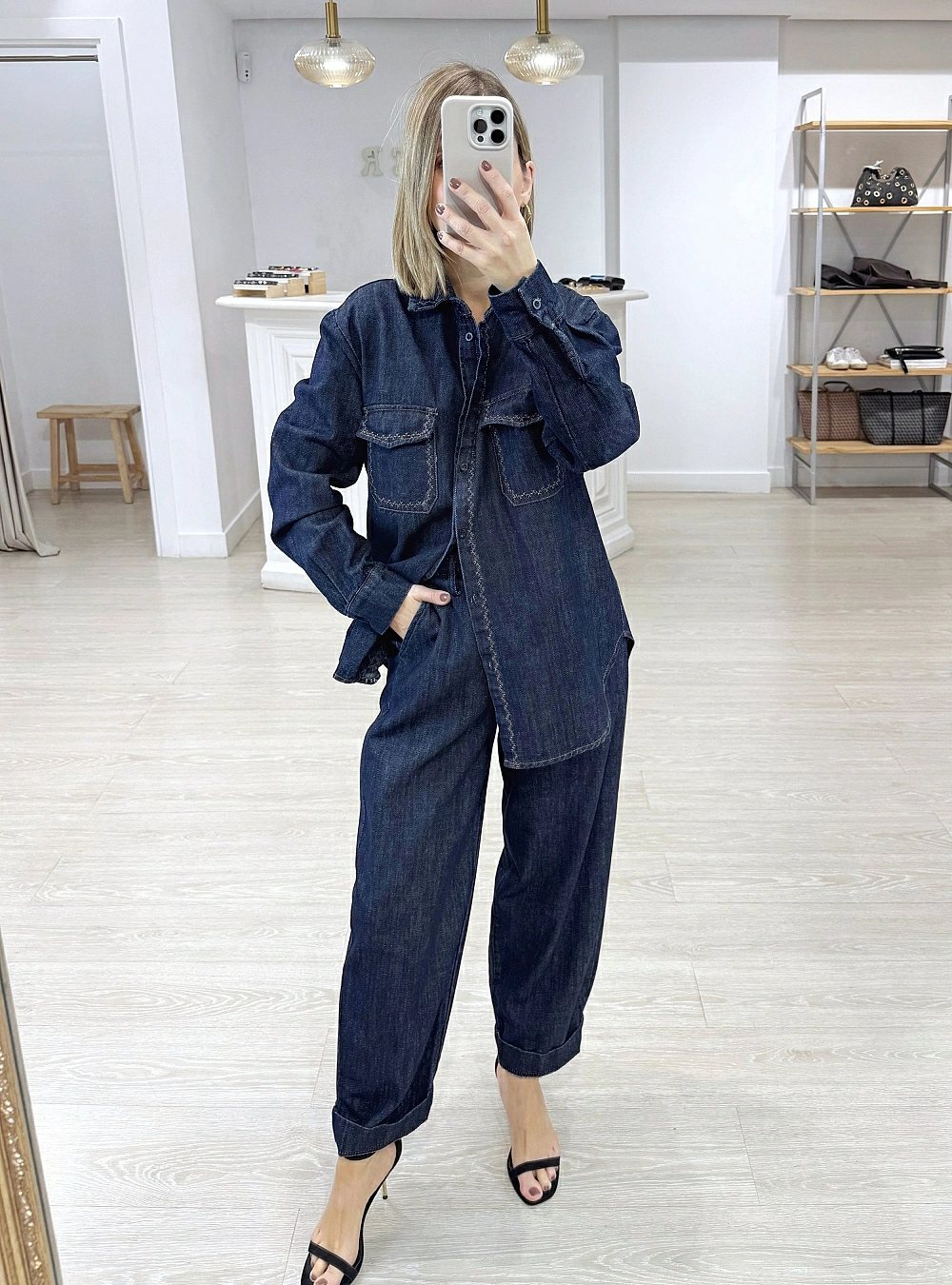 Sobrecamisa denim bordados