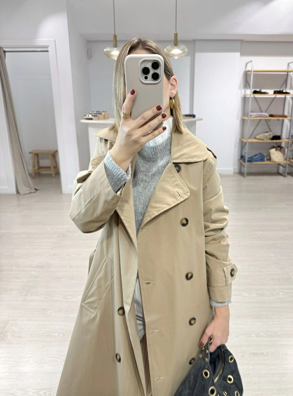 Trench largo int rayado