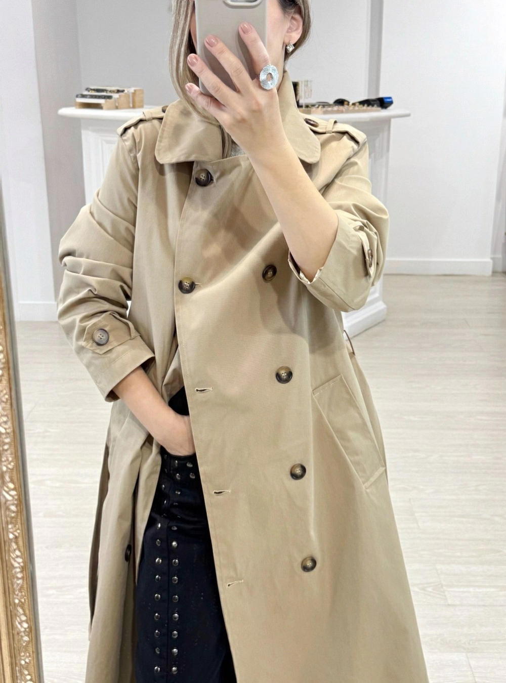 Trench largo int rayado Trench largo int rayado