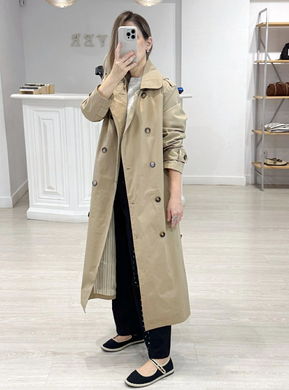 Trench largo int rayado Trench largo int rayado