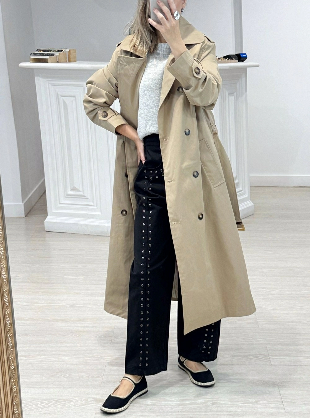 Trench largo int rayado Trench largo int rayado