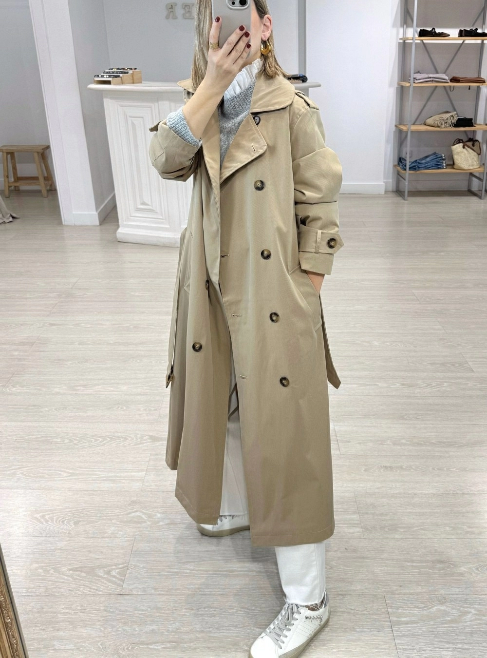 Trench largo int rayado