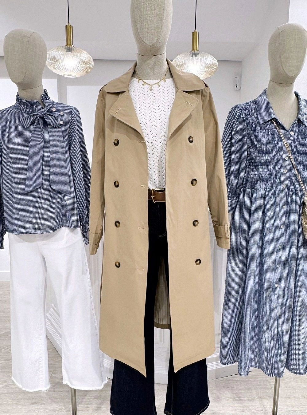 Trench largo int rayado