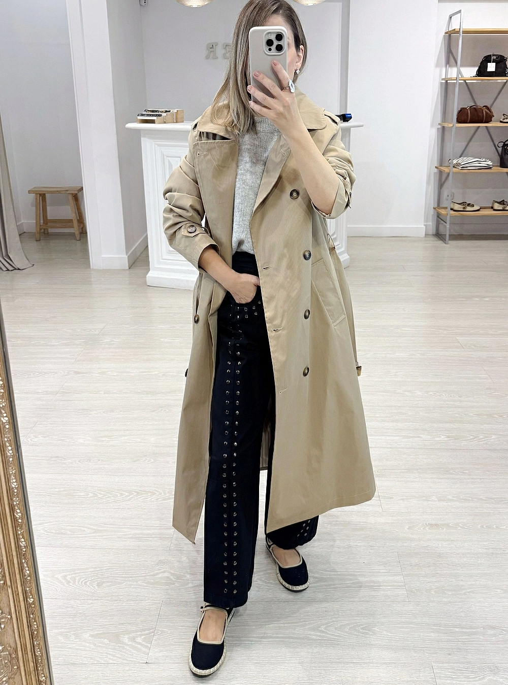 Trench largo int rayado Trench largo int rayado