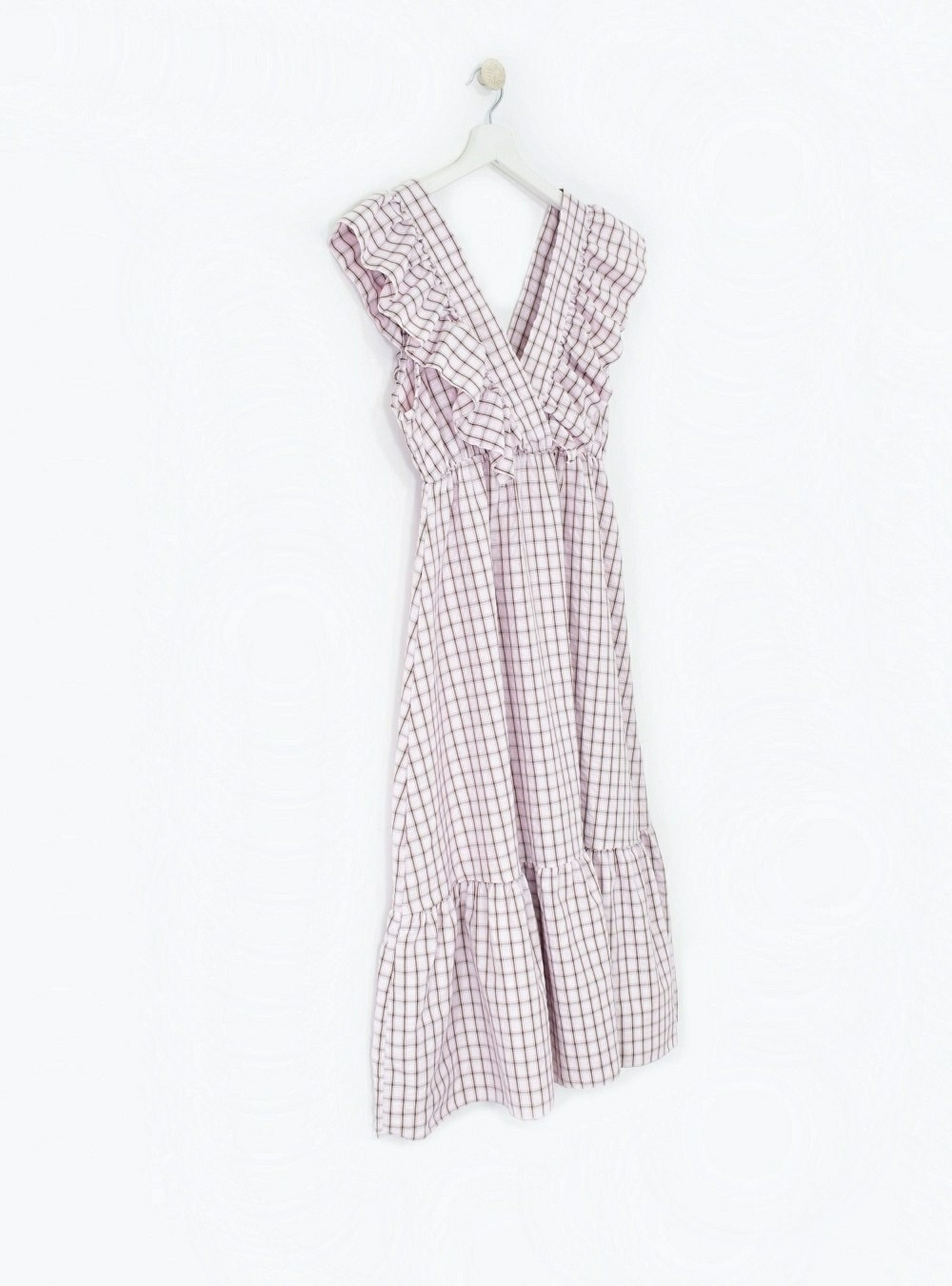 Vestido cuadros escote V