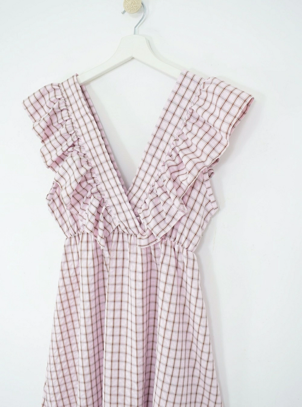 Vestido cuadros escote V