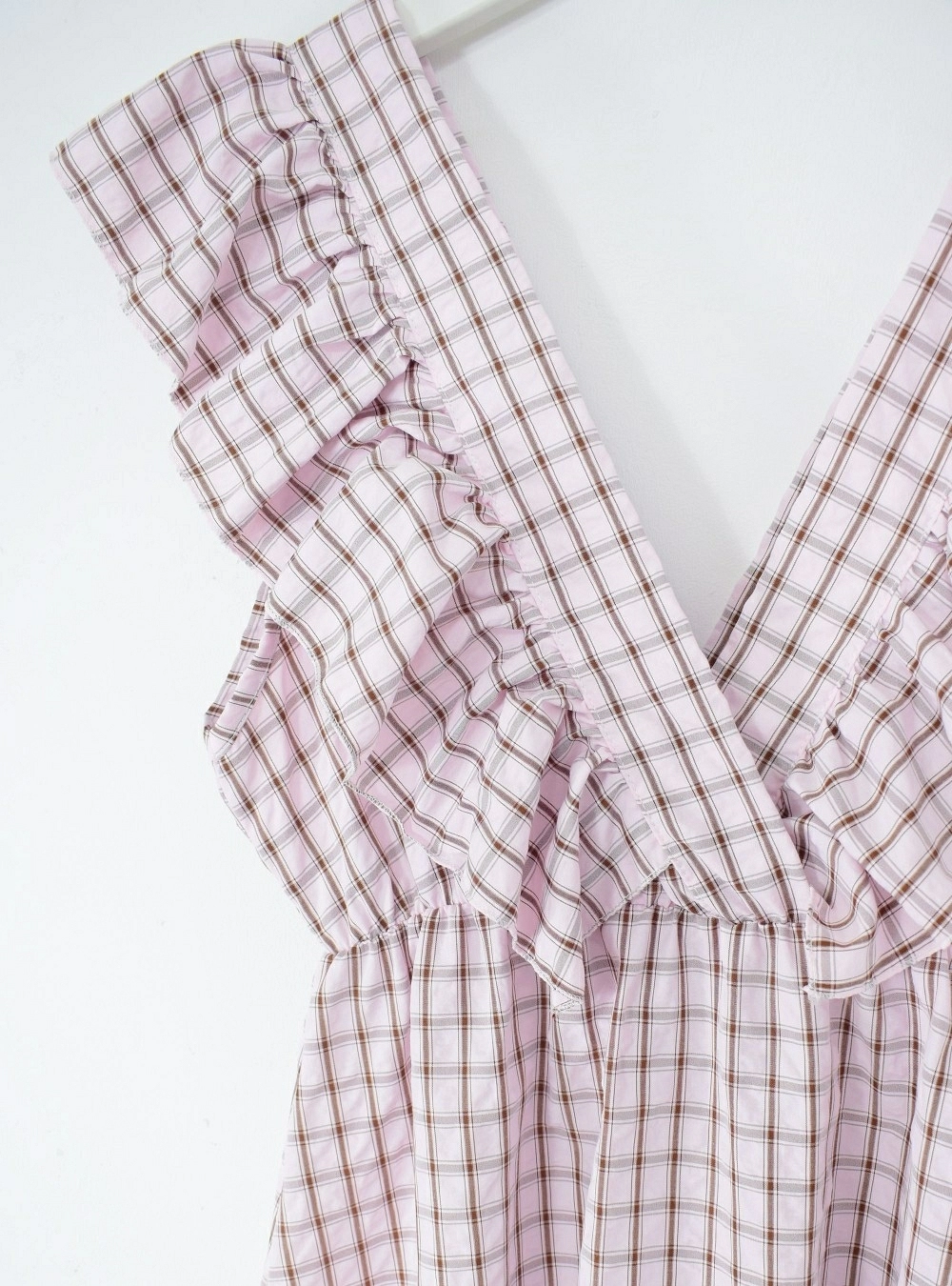 Vestido cuadros escote V