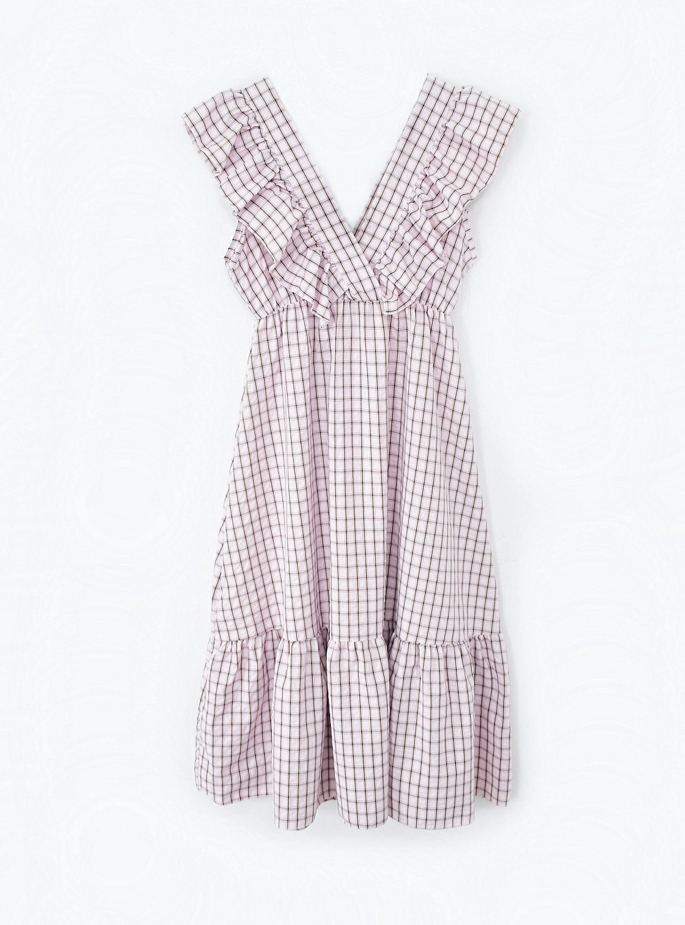 Vestido cuadros escote V