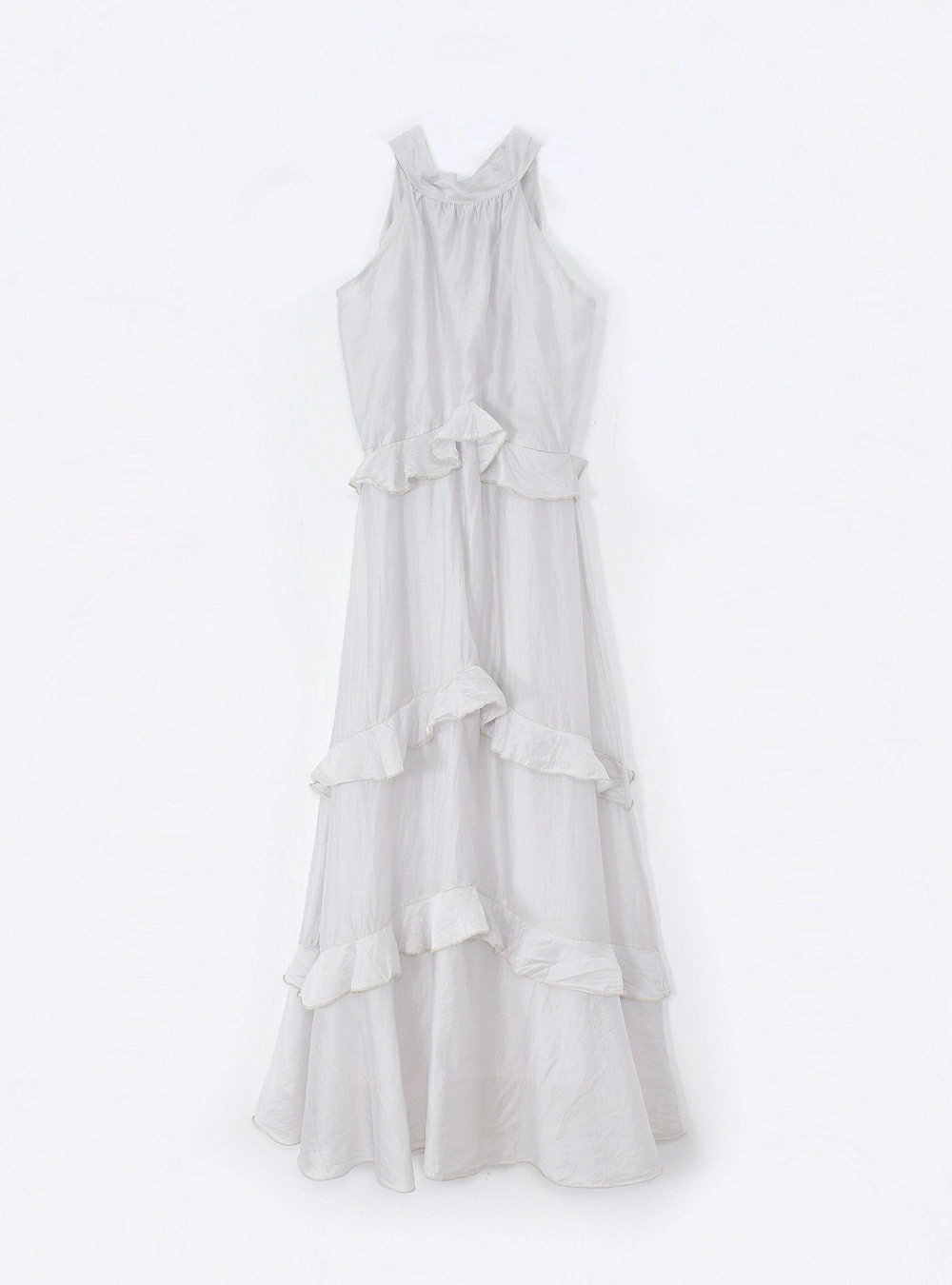 Vestido cuello hatler volantes