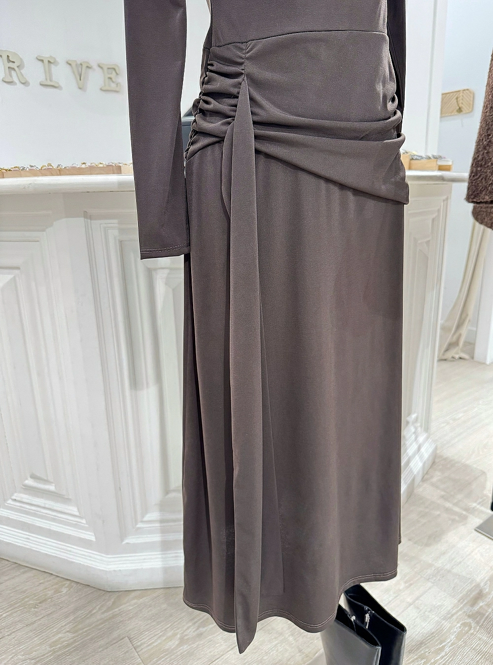 Vestido largo banda drapeado Vestido largo banda drapeado