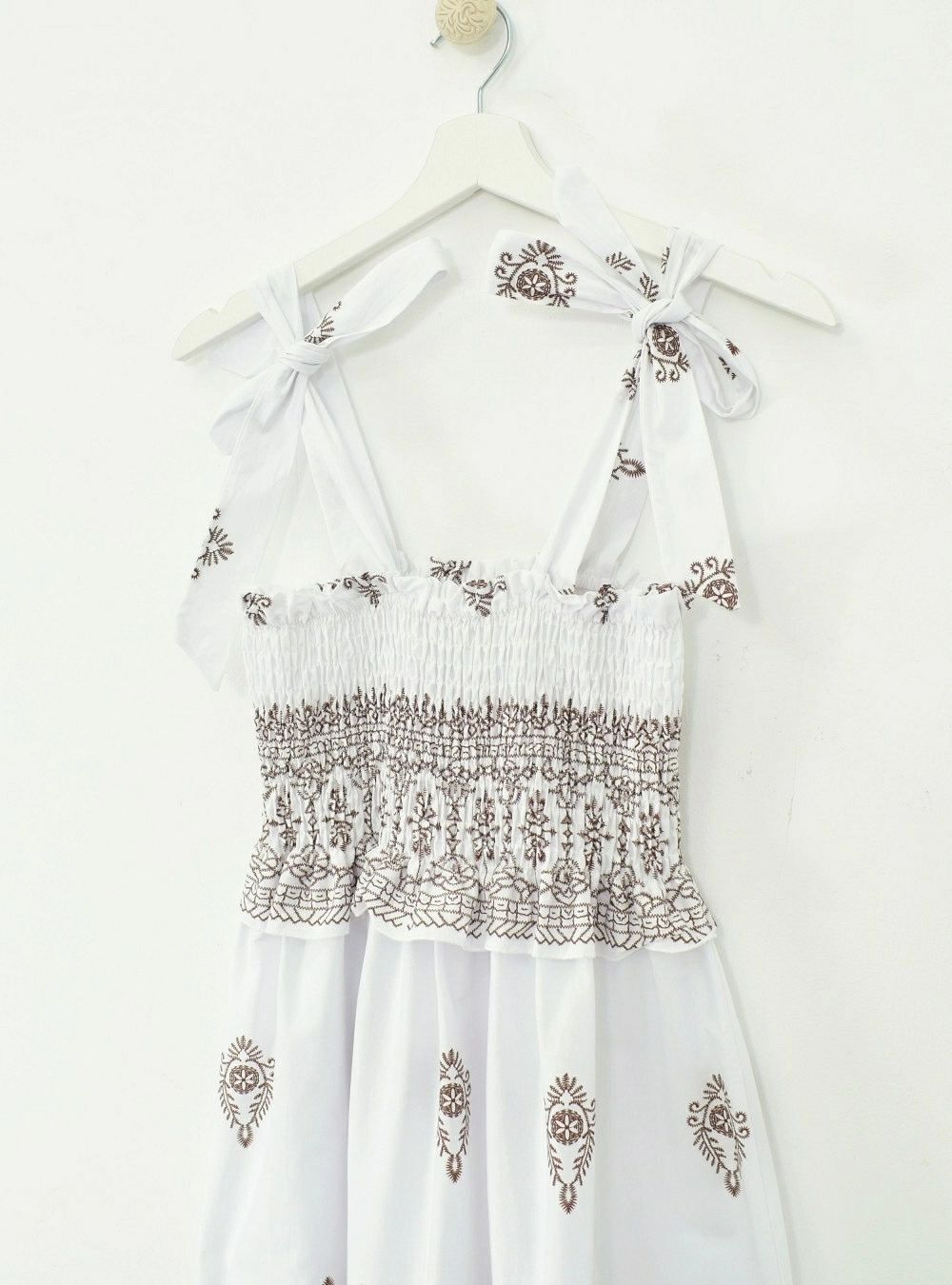 Vestido largo estampado como bordado