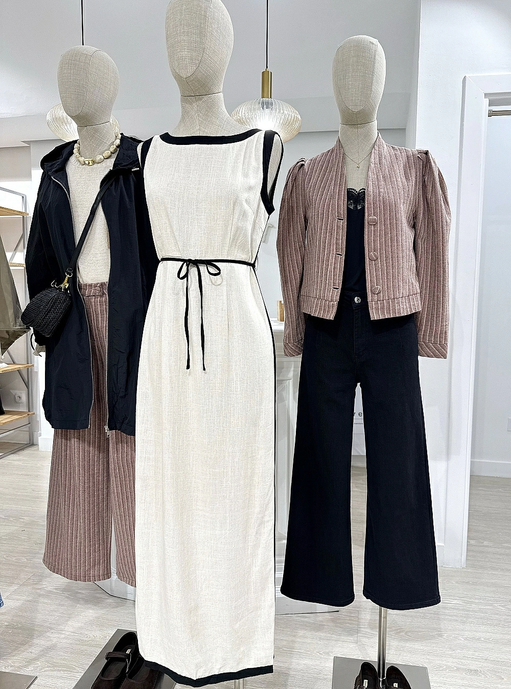 Vestido largo lino borde