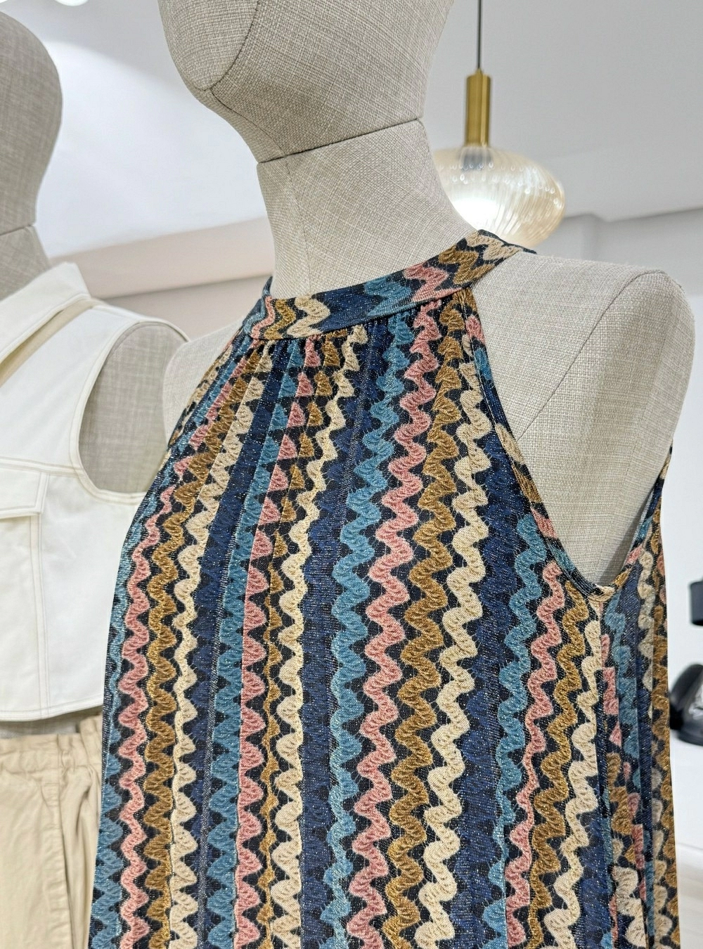 Vestido largo lurex y ondas