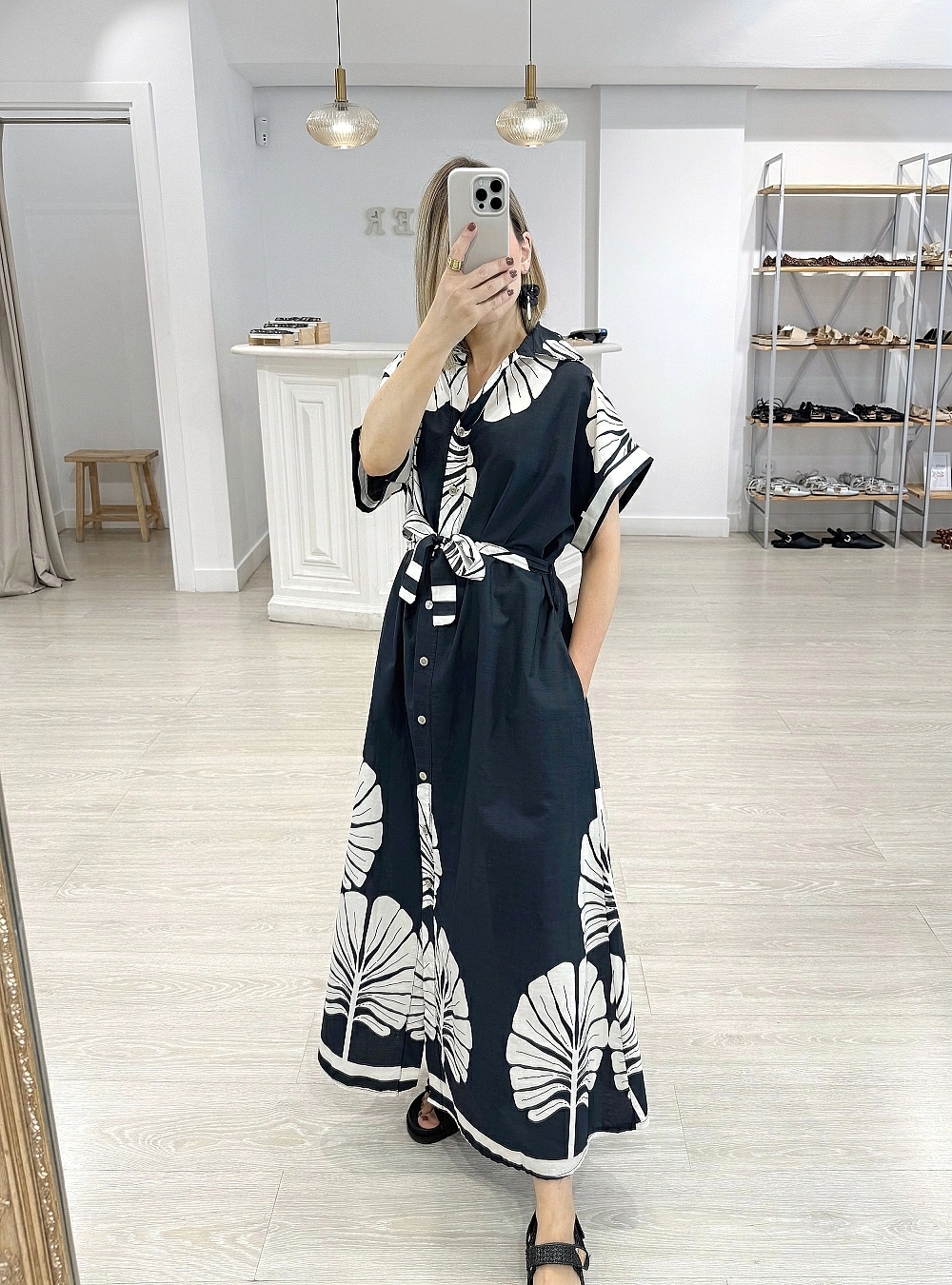 Vestido mc camisero estampado