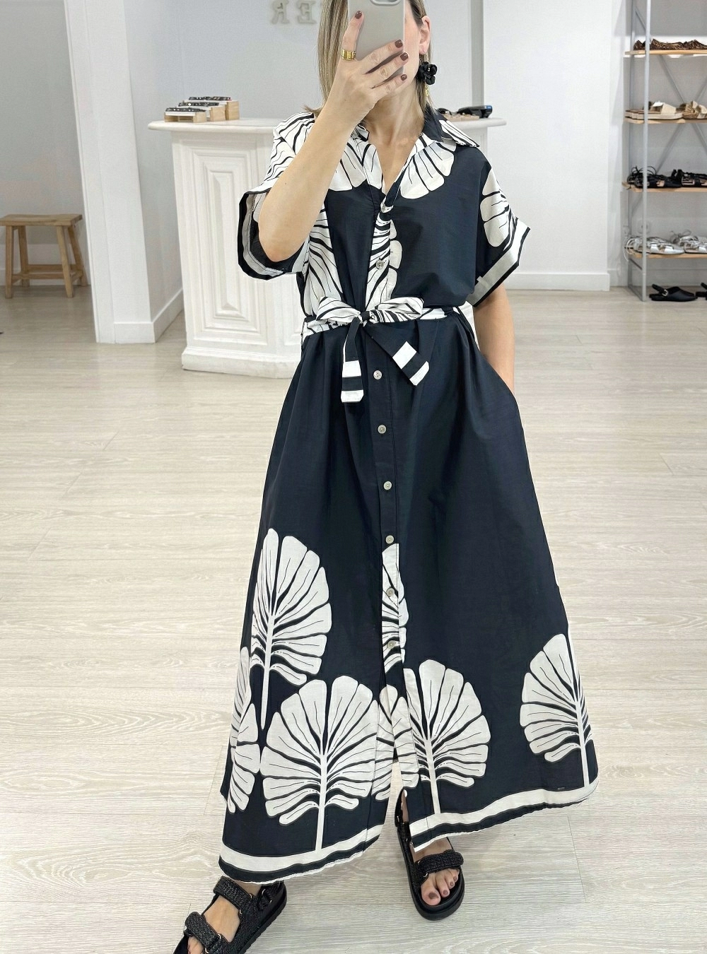 Vestido mc camisero estampado