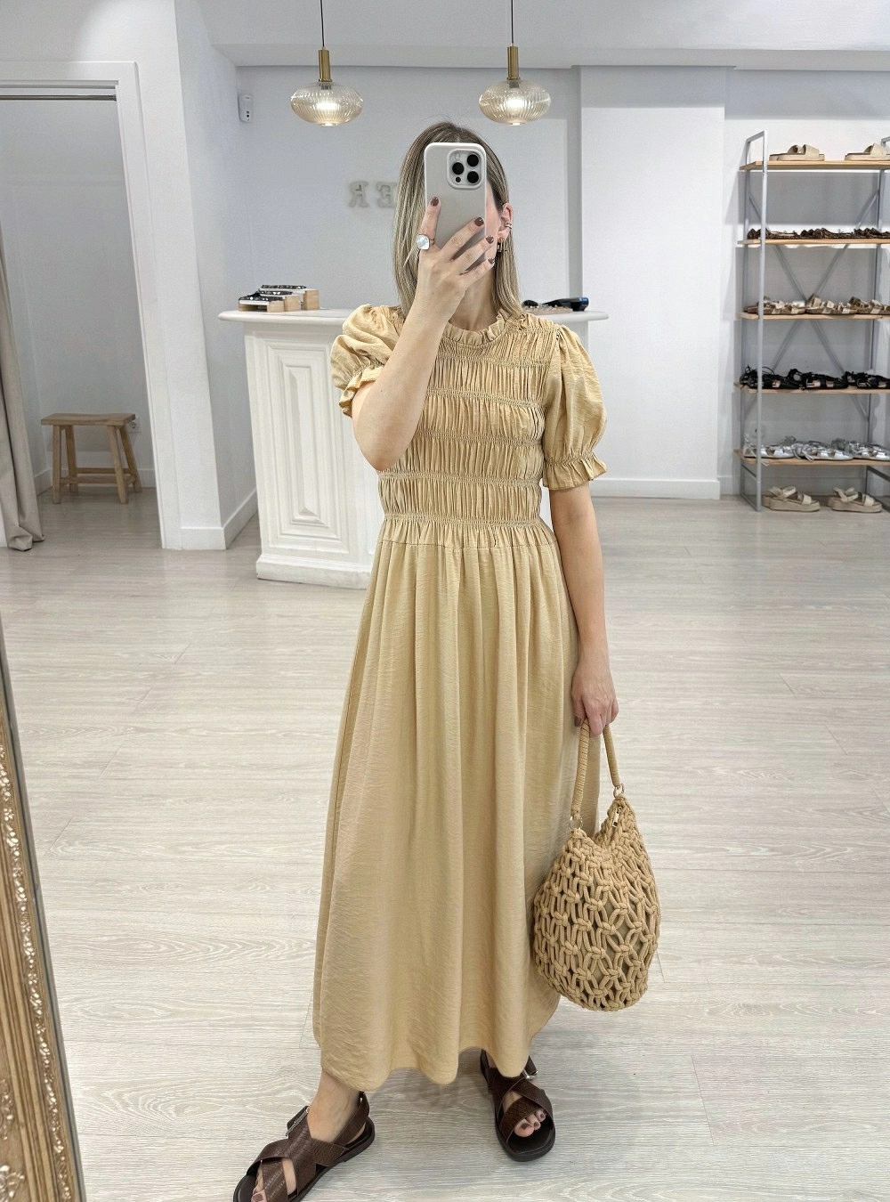 Vestido mc largo con elástico