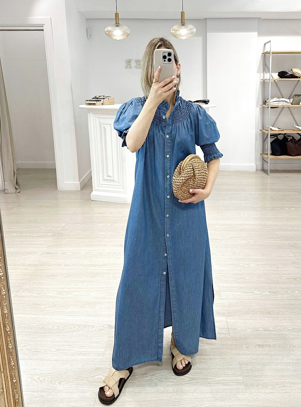 Vestido mc largo denim