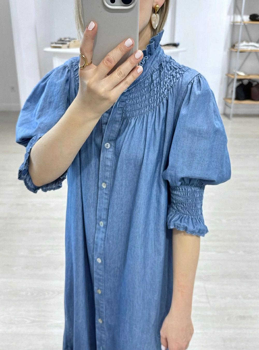 Vestido mc largo denim