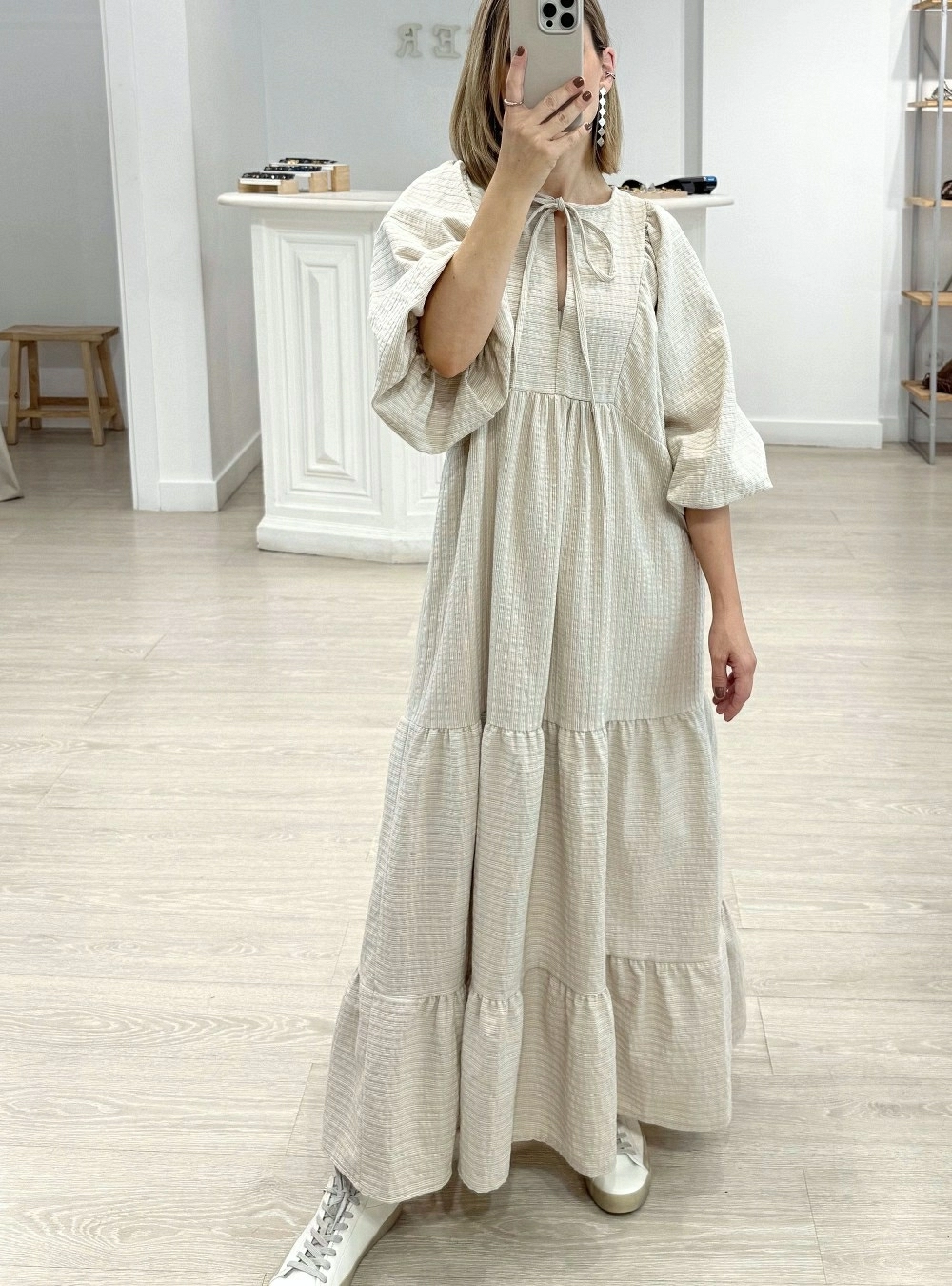 Vestido mf rayas relieve