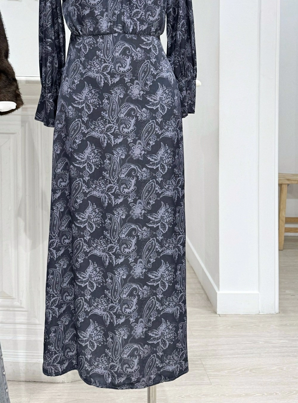 Vestido ml largo cuello cruzado
