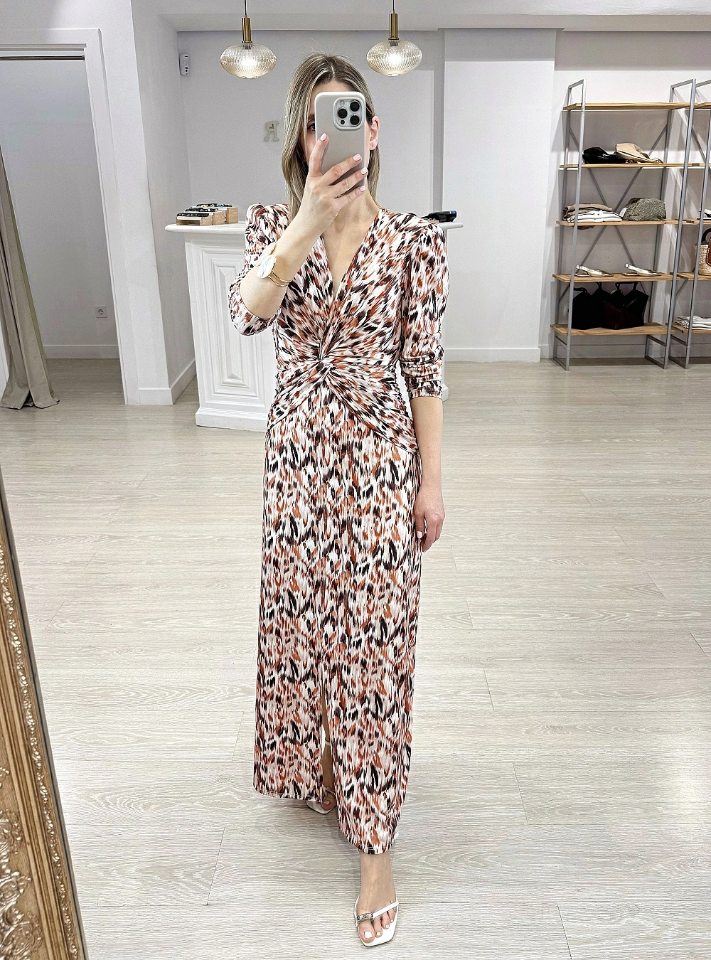 Vestido ml largo nudi estampado