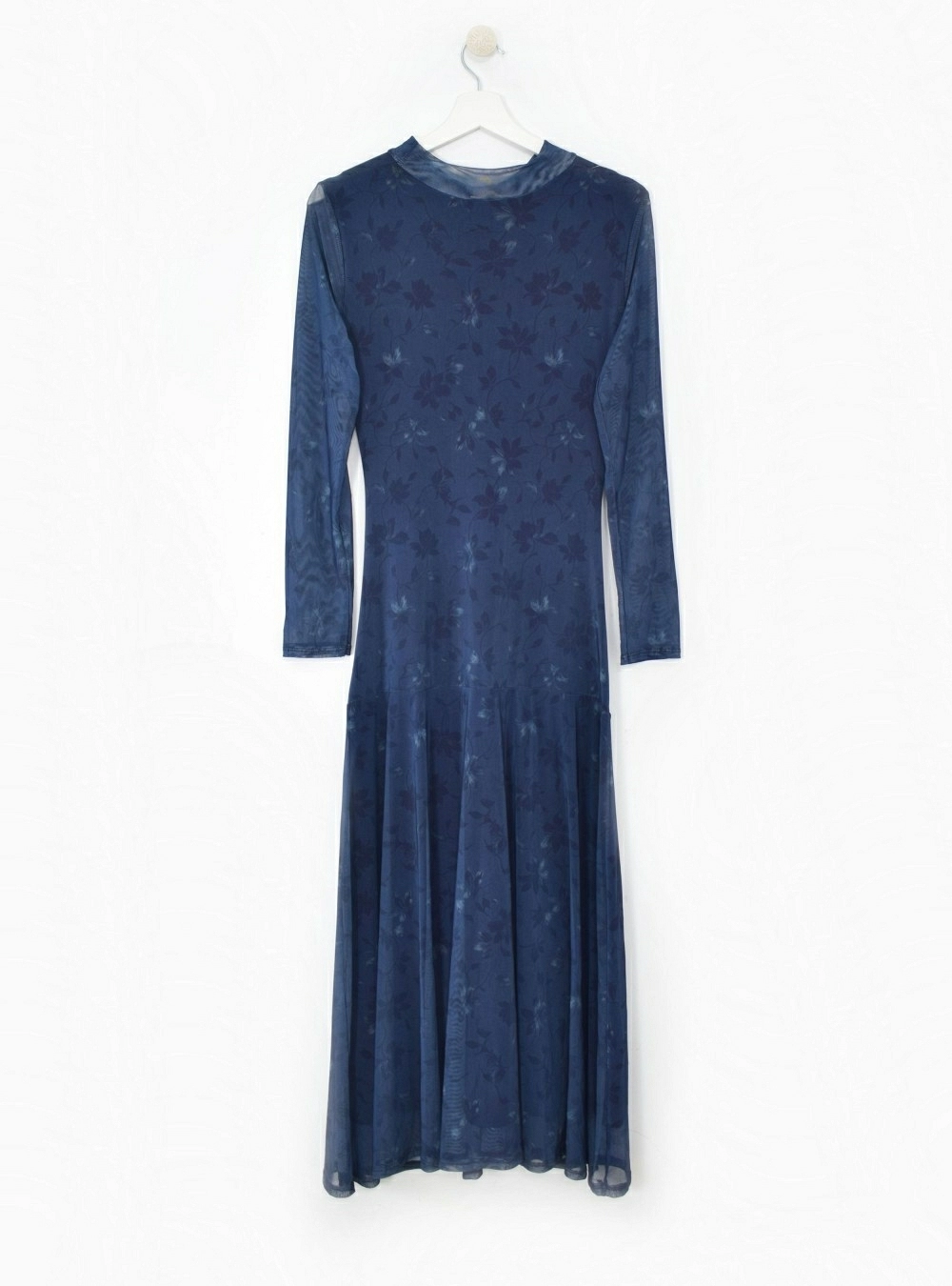 Vestido ml tul drapeado y estampado Vestido ml tul drapeado y estampado