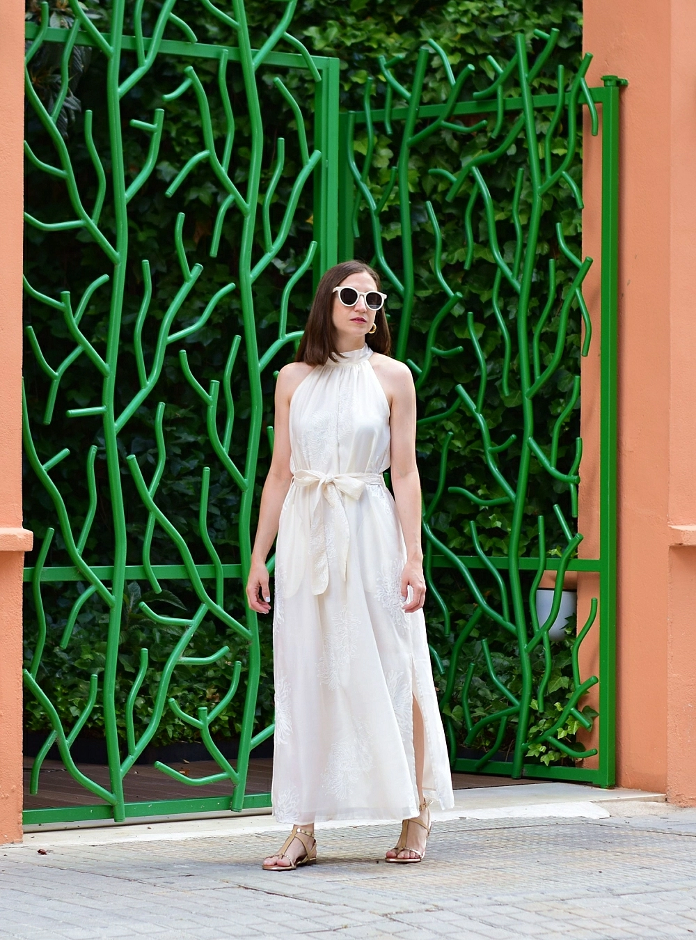 Vestido sm bordado algas