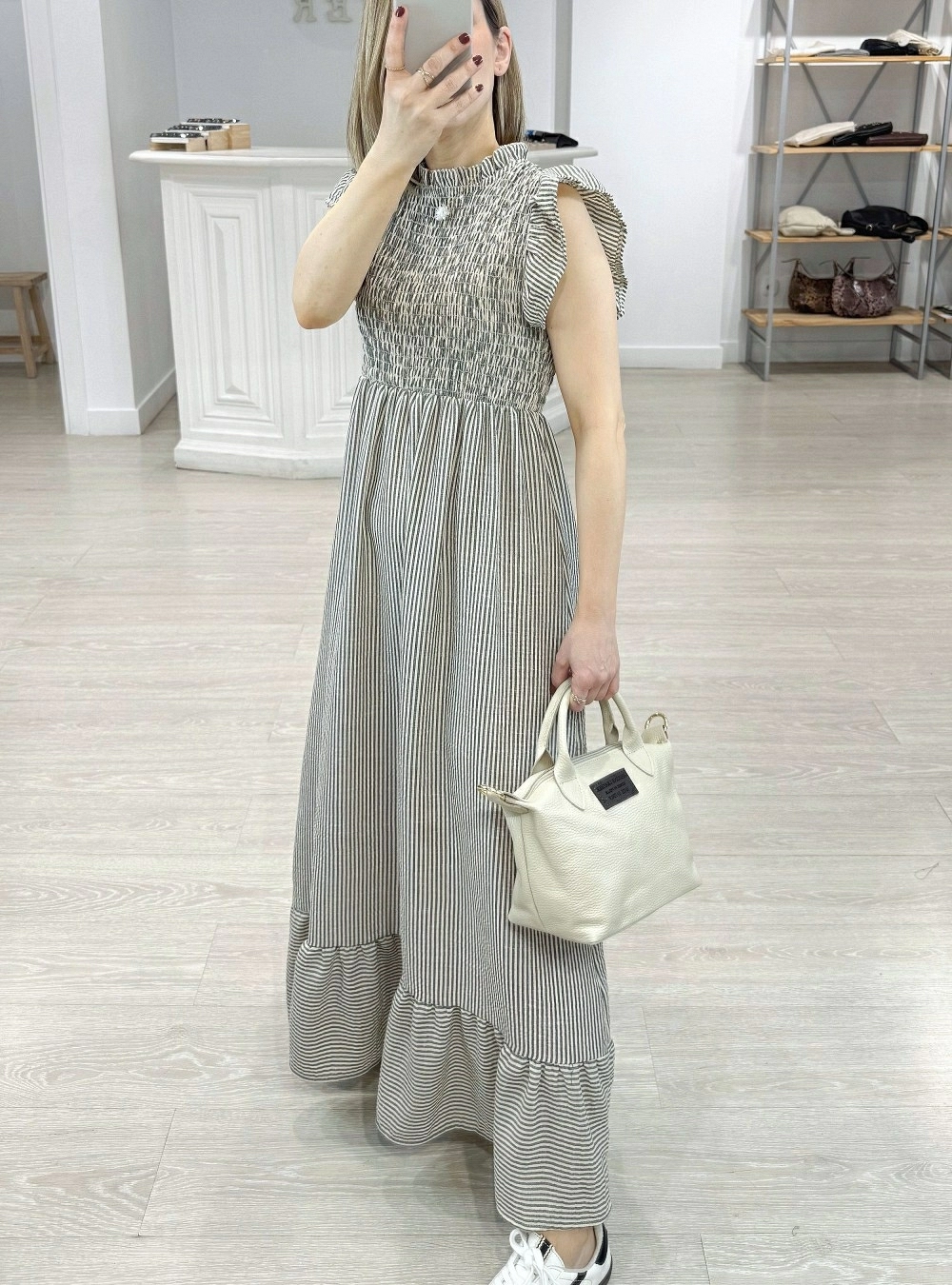 Vestido sm rayas y elástico