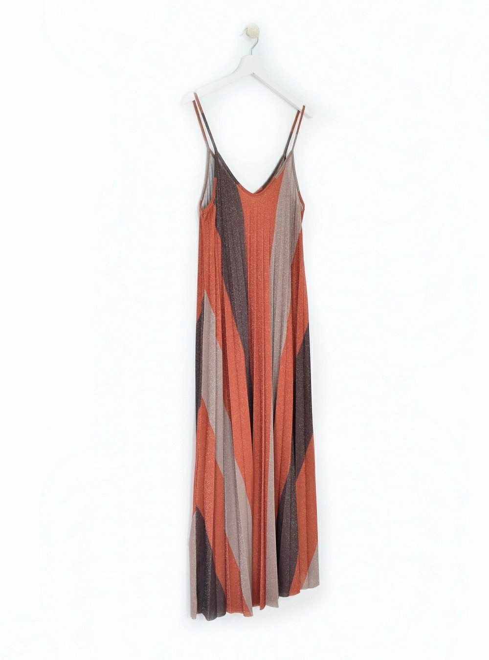 Vestido tf lurex plisado