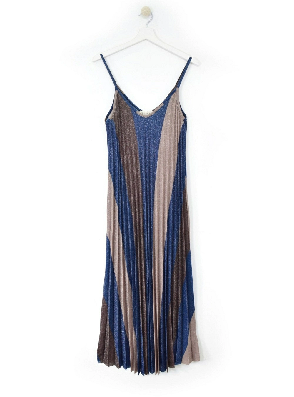 Vestido tf lurex plisado