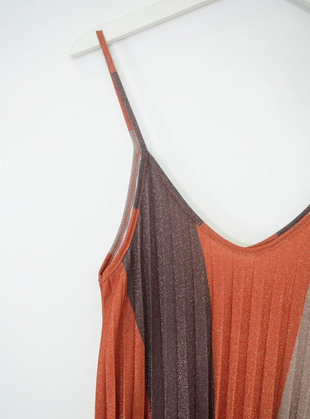 Vestido tf lurex plisado