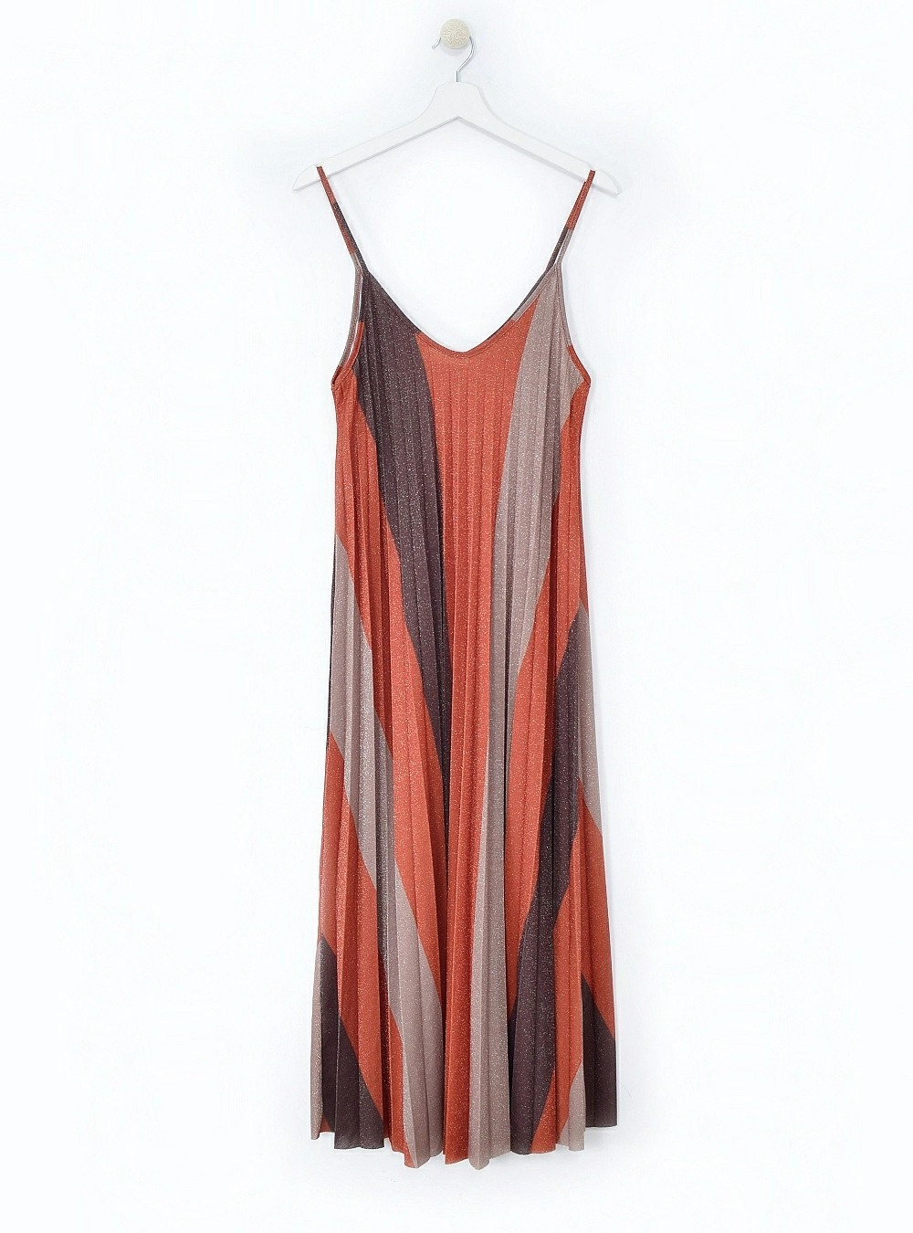Vestido tf lurex plisado
