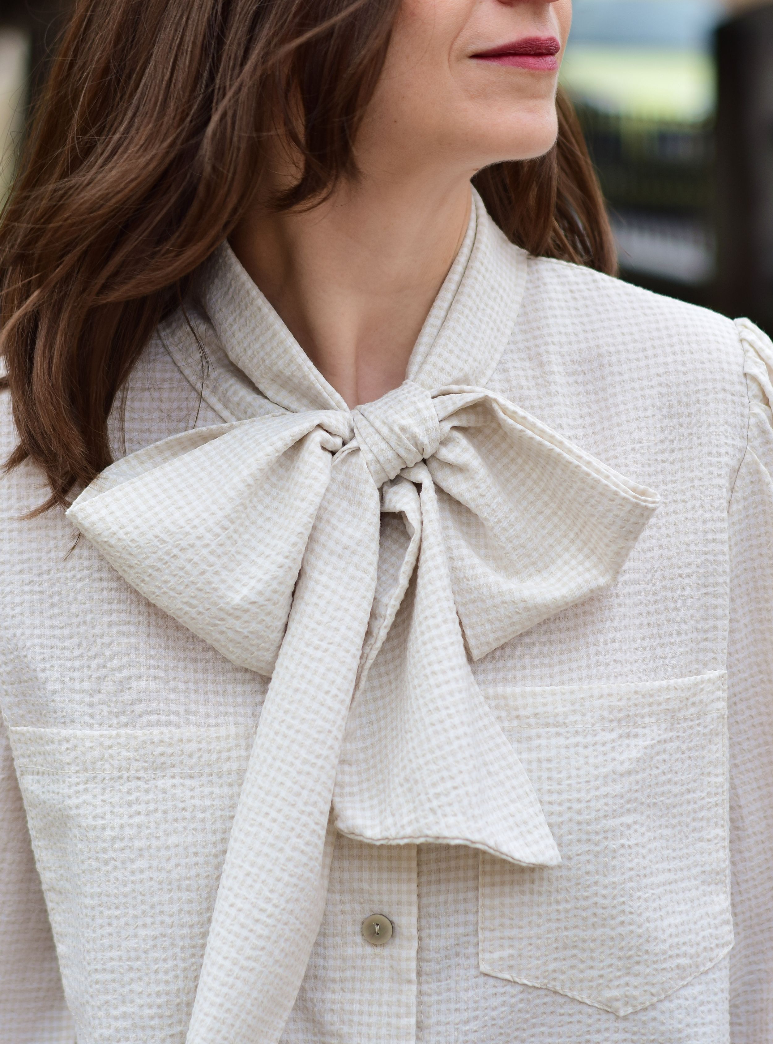 Camisa Blanca Camisa Vichy Mujer Cuello Bobo CAMISA M Excellent